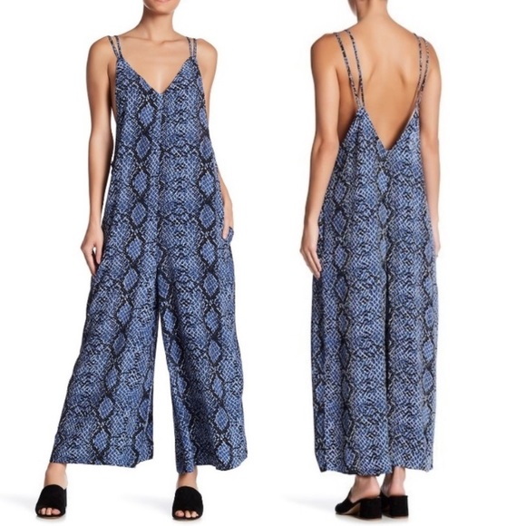 blue snakeskin jumpsuit